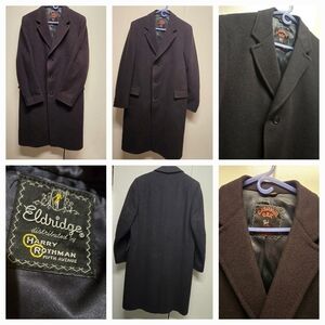 VINTAGE FIFTH AVE.KASHMIR REX Cashmere WOOL MATRIX BLACK MENS TRENCH OVE…